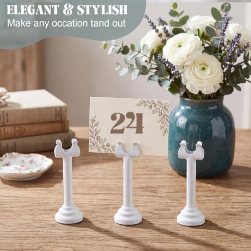 Image of 24 Pcs White Table Number Holder Metal 3.15 in Place Card Holder