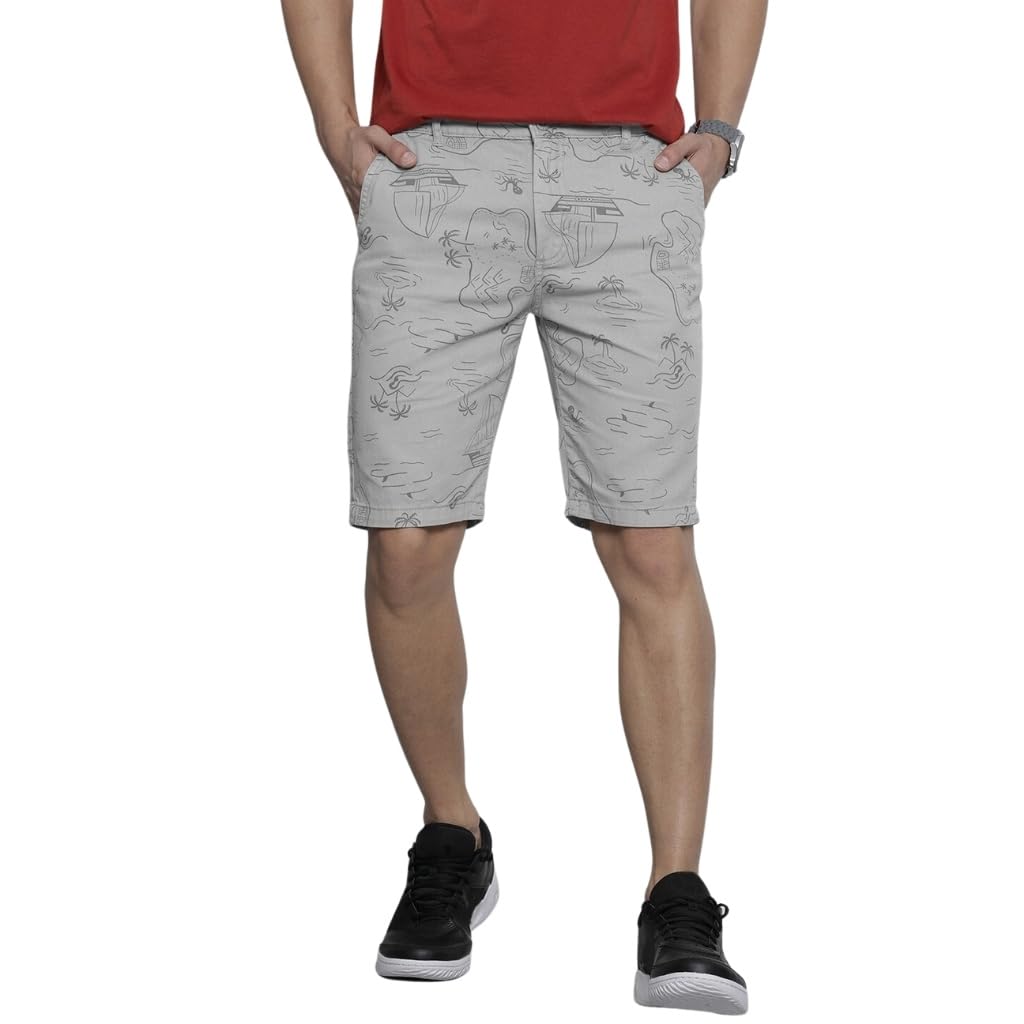 the indian garage co Men Slim Fit Printed Mid-Rise Shorts-picture-26