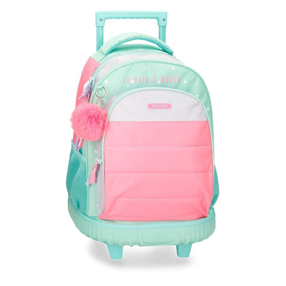 MOVOM La Vita è Bella Mochila Compact 2 Ruedas Verde 32x43x21 cms Poliéster 28,9L