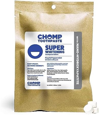 Chomp Super Whitening Toothpaste Tablets with Nano Hydroxyapatite Refill