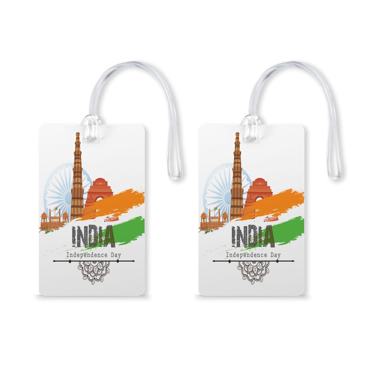 India Theme Travel Luggage Suitcase Baggage Id Identifier Name Address Label with Silicon Strap ( Pack of 2 )-image-48