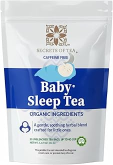 Secrets Of Tea Baby Sleep Tea- Organic Baby Comfort Tea - Gentle Soothing Herbal Blend for Infants - Caffeine-Free Natural Calm 20 Sachets (1Pack)