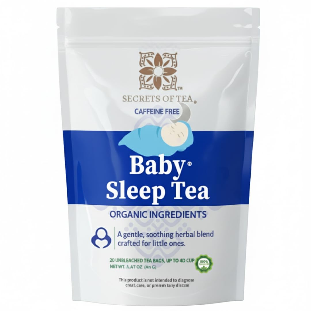 Secrets Of Tea Baby Sleep Tea- Organic Baby Comfort Tea - Gentle Soothing Herbal Blend for Infants - Caffeine-Free Natural Calm 20 Sachets (1Pack)