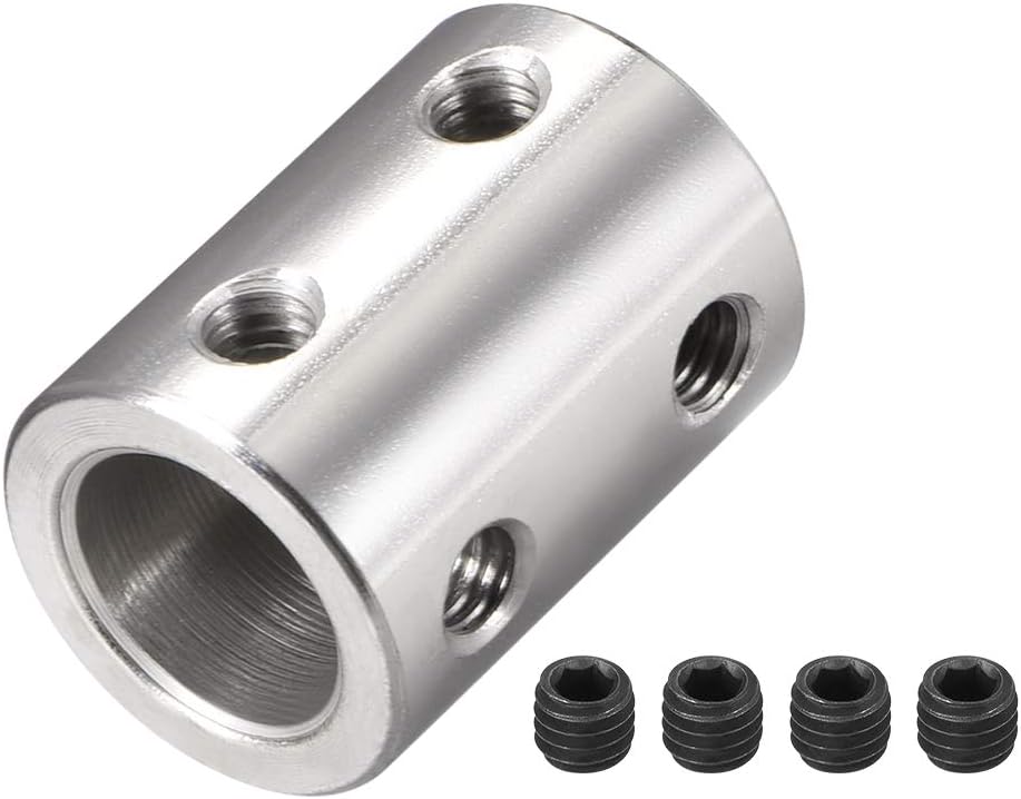 sourcing map 6mm to 10mm Bore Rigid Coupling Set Screw L22XD16 45# Steel,Shaft Coupler Connector for 3D Printers, Motor Accessories