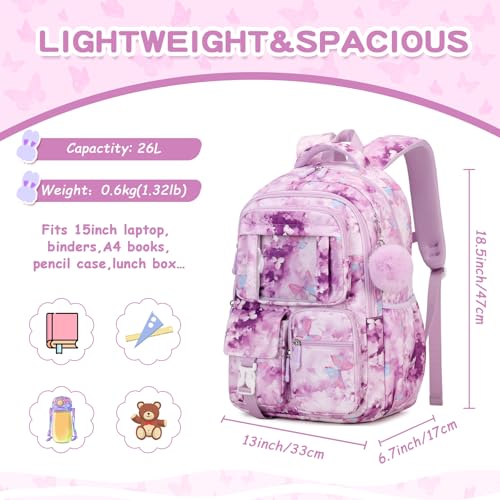 Image of PIG PIG GIRL Kids Backpack for Girls School Bags for Middle School Students Book Bag for Elementary Primary School