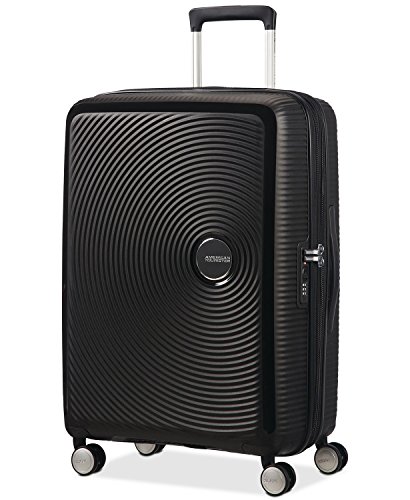 American Tourister Curio Hardside Luggage with Spinner Wheels, Black, Checked-Large 29-Inch