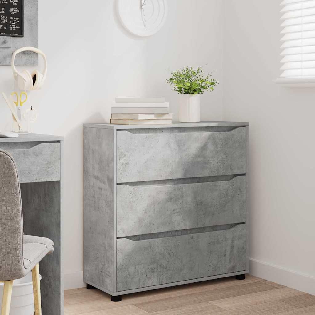 Armario de almacenamiento hormigón gris 80x31x81 cm madera