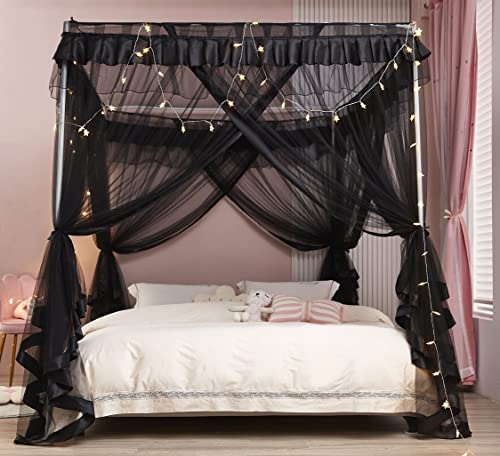 image for Mengersi 4 Corner Post Bed Canopy Bed Curtains Mosquito Net Bedroom De