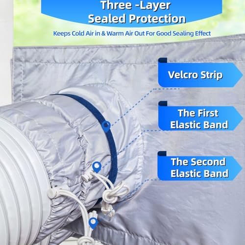FonsBleaudy Portable Air Conditioner Window Seal Kit, 10In x 28~40 Inch Full Sealing AC Window Vent Seal Kit for Mobile Air Conditioner & Dryer,Length Adjustable,Waterproof & Easy to Install - 2