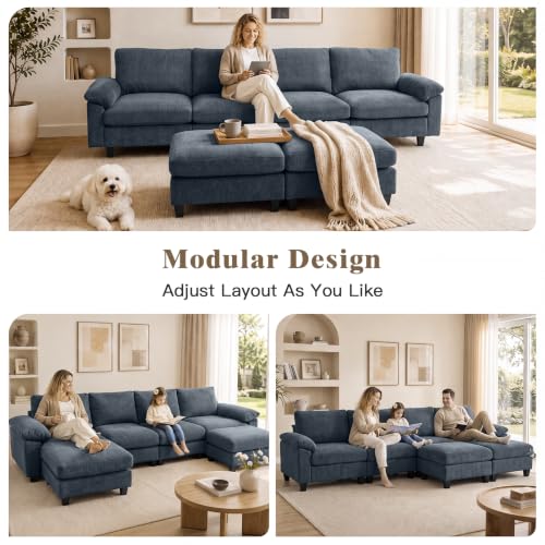 Image of Sectional Couches for Living Room, 141 inch U Shaped Cloud Sofa & Couch