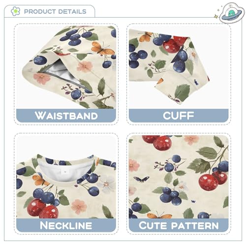 JUNZAN Sweet Buffalo Berry Fruit Beige Little Boys Hooded Sweatshirt Crewneck Sweatshirts for Boys Party 4T3