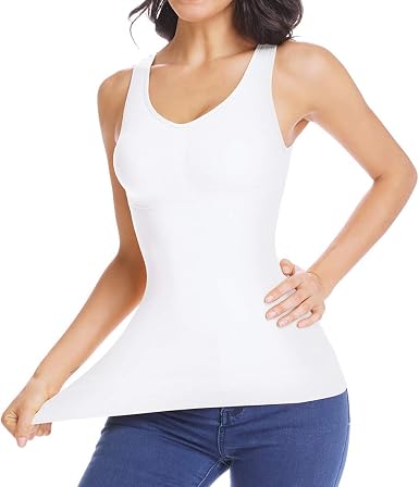 Joyshaper Women Control Vest Cami Seamless Shapewear Tops Slimming Tummy  Control Camisole Cami Padded Sleeveless Built-in Bra Tank Top Compression  Vest : Amazon.co.uk: Fashion