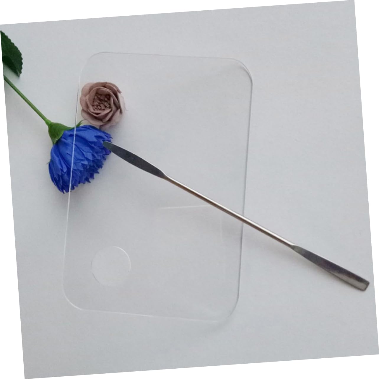 VICASKY 2 Pack Acrylic Makeup Set for Foundation Eye Shadow Blending Tray Professional Nail Artists Essential