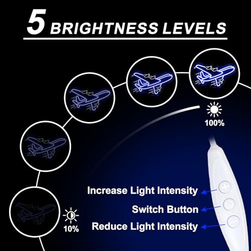 Image of Airplane Neon Sign, Airplane Wall Decor, Air plane Wall Art, Aviation Light Sign, Gift for Kid, Air Plane Wall Decor for Home Bar, 16.5 inchx9.3 inch, Blue