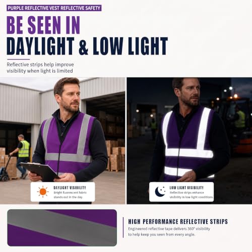 Image of AYKRM 12 colour High visibility viz vest hi vis viz reflective work construction safety vest (XS-8XL)