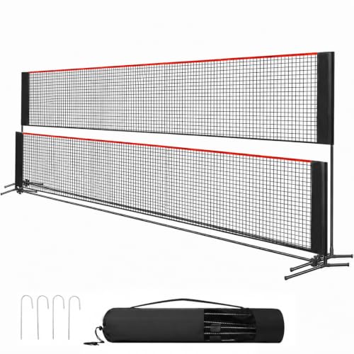Portable Badminton Net Set Height Adjustable Sports Net for Pickleball Tennis & Volleyball Foldable Indoor Outdoor Net with Carry Bag 10FT/14FT/17FT