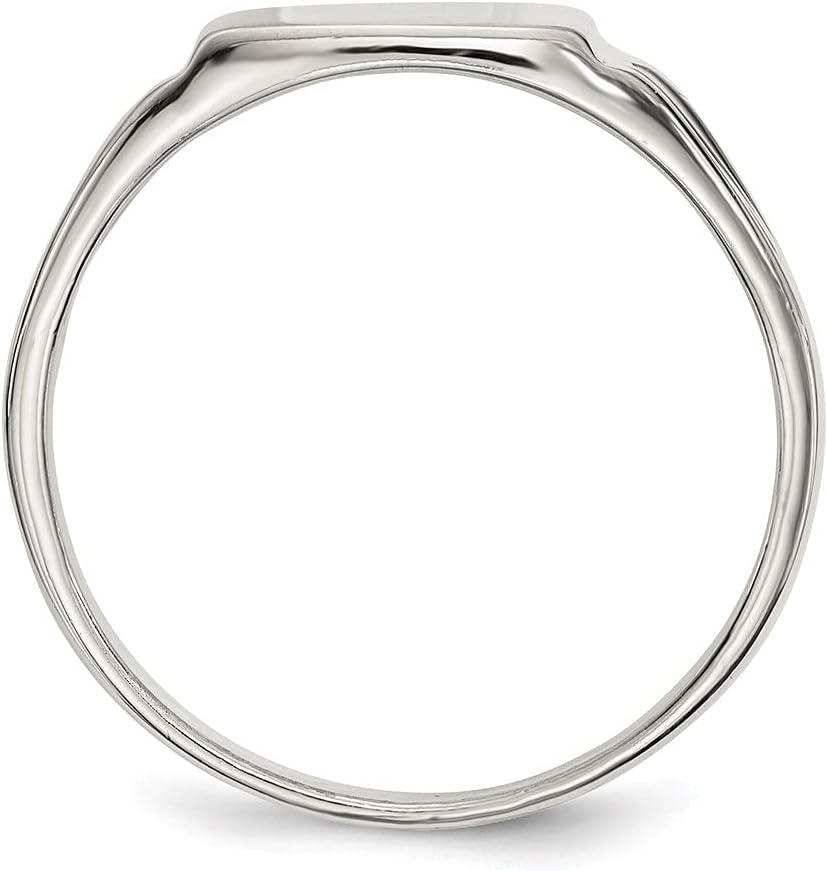 Diamond2Deal 925 Sterling Silver 11x11mm Open Back Mens Signet Ring