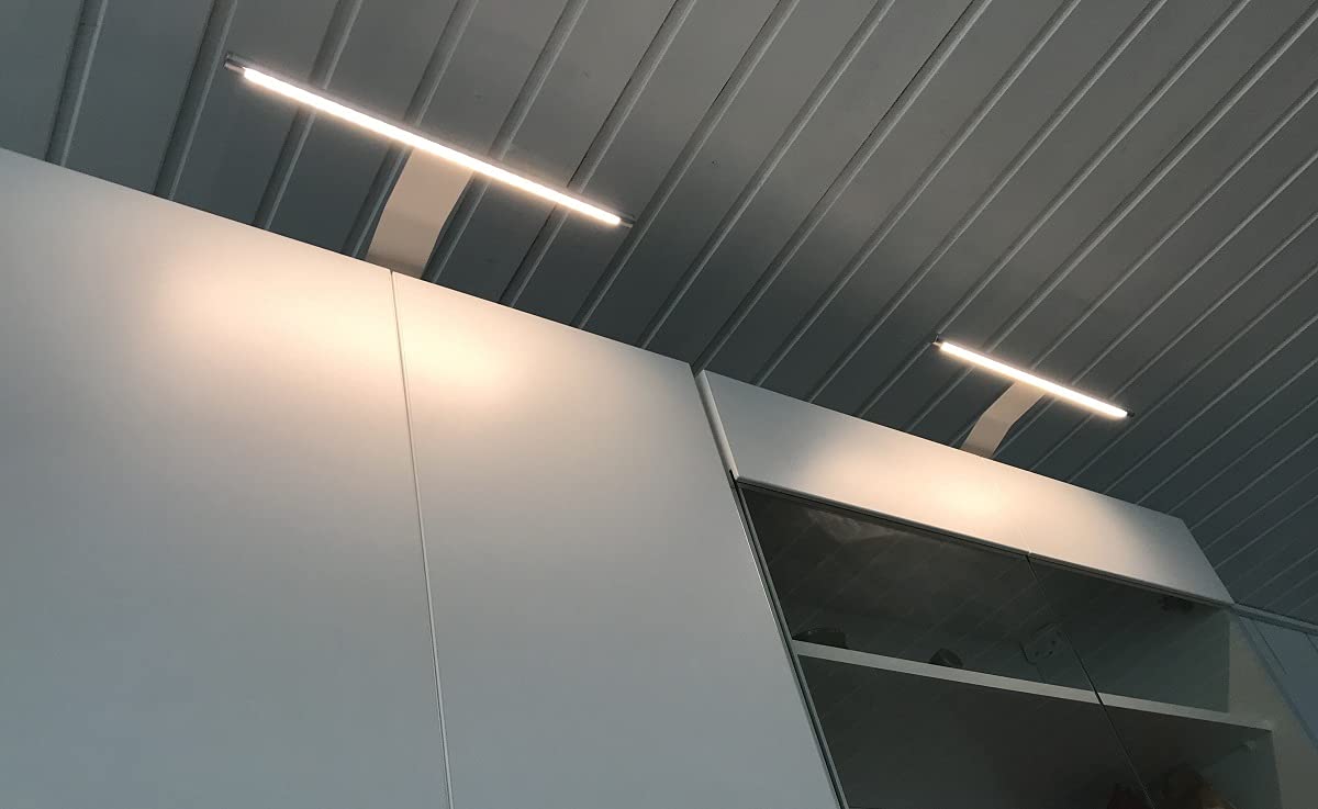 ACCE LED Aluminiumkörper Schrankleuchte Regalbeleuchtung Kleiderschrankleuchten Aufbauleuchte mit Schalter und Stecker, warmweiß 3000k, Schalter:mit Fußschalter (WW, 3er)