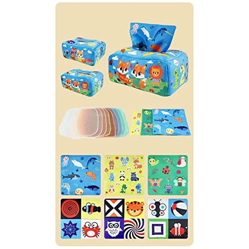 Baby Tissue Box Brinquedo Montessori,Brinquedo de caixa de lenços de bebê - Caixa de lenços de infan