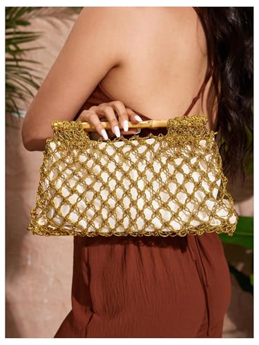 Image of Floerns Women's Straw Bag Handle Beach Clutch Purse Hobo Handbag