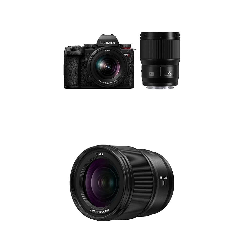 Panasonic LUMIX S5II Mirrorless Camera (DC-S5M2WK) with LUMIX S Series 18mm F1.8 L-Mount Interchangeable Lens (S-S18)