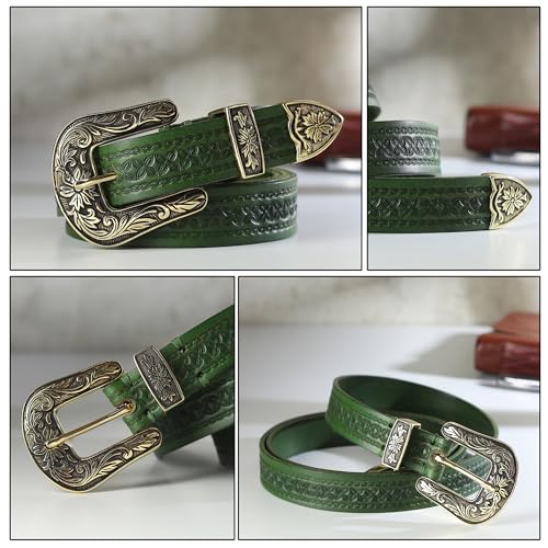 Image of 25mm Genuine Leather Waist Belt for Women - Fancy Vintage Buckle Belt For Jeans | Stylish Adjustable Party Belt For Ladies /Girls /Women | Waist Size 28-44 Inches