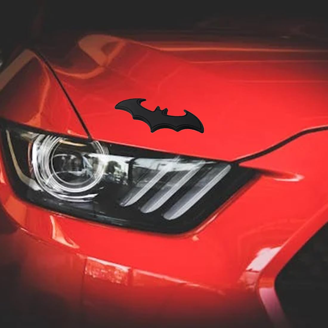 2 Pezzi Adesivi in 3D cromati per auto, logo adesivo a forma di pipistrello di pipistrello, in acciaio inox cromato, di alta qualità, ideale come decorazione per auto, con logo di pipistrello