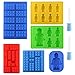 Set of 6 Robot Silicone Molds, Yatuela Building Bricks Blocks molds Ice Cube Tray,Candy Fondant Mold, Chocolate Mold with 2 Droppers for Kids Party Baking DIY Cake Decoration Baby Shower Designs