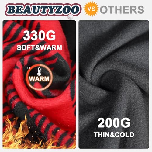 Image of BEAUTYZOO Dog Sweaters for Small Medium Large Dogs, Dog Hoodie Warm Fleece Dogs Winter Clothes Cute Stylish Boy & Girl Dog Sweatshirts, Red Sport Coats Baseball Uniform Jackets for Puppy, SM