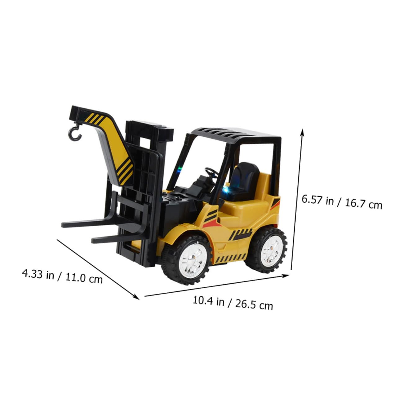 ORFOFE Carrello Elevatore Giocattolo Telecomandato Nero in Plastica Movimenti Agili e Braccio Sollevabile, Set Completo Batteria Ricaricabile per Bambini