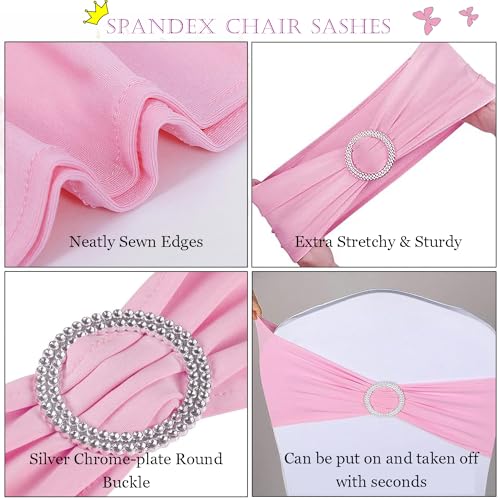 Nœuds de chaises élastiques roses au design chic avec boucle