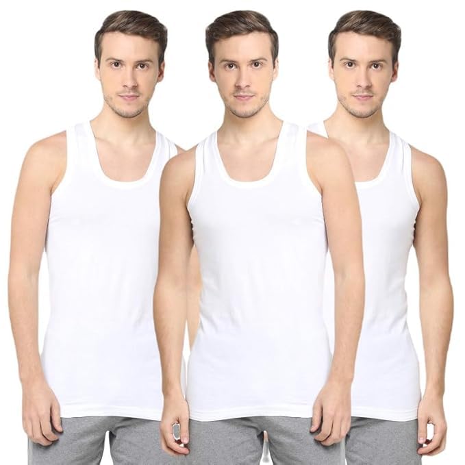 Image of TrybeX Pure Cotton Round Neck Sleeveless Regular Fit Innerwear Vest for Men