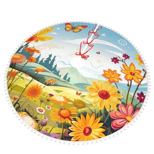 Tapis de sapin de Noël à pompons pour de douces fêtes - 4