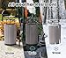 Alpine 32 Gallon Commercial Outdoor Trash Can - Heavy Duty Garbage Can Outdoor, Industrial Trash Can with Plastic Panels for Patio, Parks, Trails & Resorts (Rain Bonnet Lid - Grey)