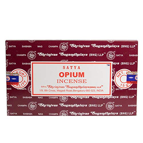 Satya Lot de 12 bâtons d'encens Opium 15 g Total 180 g