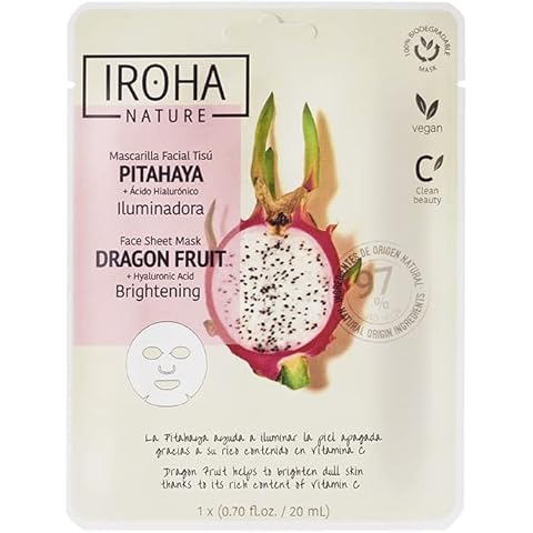 Iroha Nature Mascarilla Facial Tisú ILUMINADORA con Pitahaya Cover