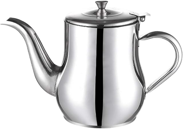 Cabilock Metal Fat Separator Gravy Strainer Soup Grease Oil Separator Grease Oiler Filter Pot Oil Strainer Oil Separating Bowl for Home Kitchen Separating Soup (Silver)