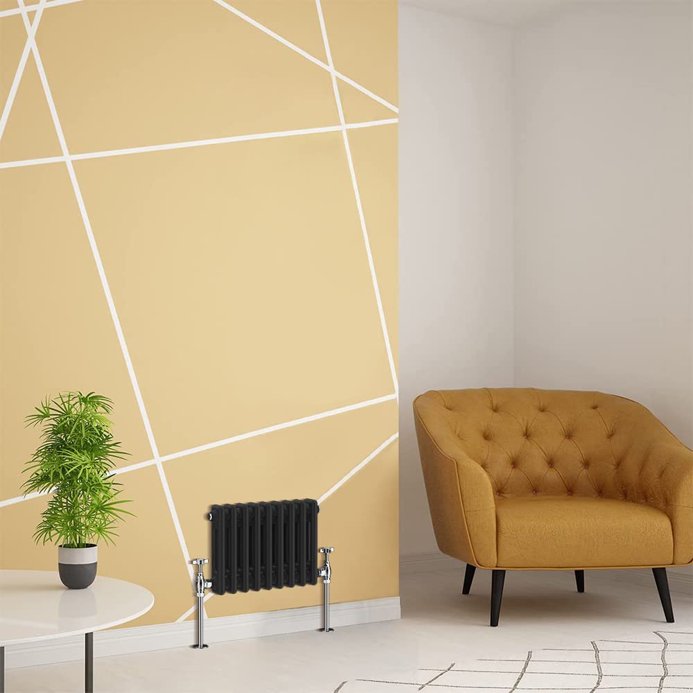 Warmehaus Traditional Radiator 2 Column Black Horizontal 300x425mm