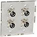 Seismic Audio Speakers 2 Gang Wall Plate With 4 XLR Female Connectors, Stainless Steel Wall Plate