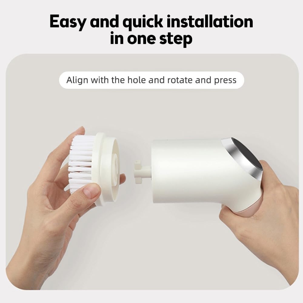 Fregadora Giratoria Eléctrica, Pantalla LCD De Doble Velocidad Impermeable IPX5, Fregadora De Ducha Eléctrica Inalámbrica Con Mango Retráctil, Cepillo De Limpieza Eléctrico For Azulejos De Bañera(Colo