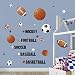 decalmile Sports Wall Decals Boys Wall Stickers Soccer Baseball Football Hockey Basketball Wall Art for Boys Room Playroom Kids Room Wall Decor