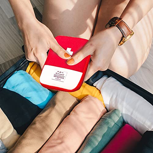 Lucywey First Aid Set 2 Pieces Empty First Aid Bag First Aid Kit Mini First Aid Kit Hiking for Home, Car, Travel, Office, Sports, Hiking, Camping, Rescue (Red + Blue) - Image 8