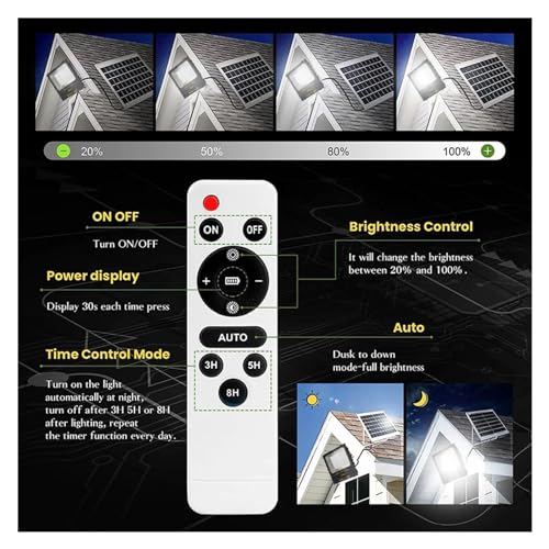 Projecteur solaire LED 2000W éclairage extérieur pour allées - 4