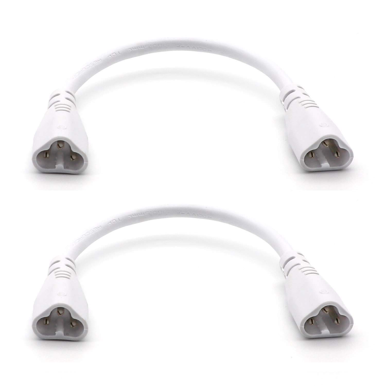 striplight T5 T8 LED Tube Connector Cable Wire 8.5inch Double Male to Male End Extension Cord for Integrated LED Fluorescent Tube Light Bulb Lamp Holder Socket(2-Pack 3Pin Male)