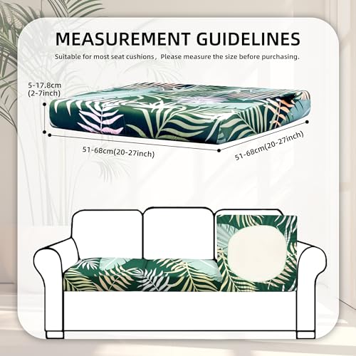 Image of 8Pcs Stretch Patio Cushion Covers,Outdoor Couch Covers Replacement,Outdoor Couch & Sofa Slipcovers,for Patio Furniture Cushion Covers,Washable Reusable Furniture Protector (Green Forest, Cover Only)