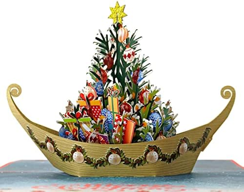 CUTPOPUP Christmas Cards, 3D Xmas Pop Up Cards, Christmas cards for Family Members, Friends, Lover, Her, Wife, Him, Husband, Mom, Mum, Brother (Xmas Car under Tree) US8-CN255UK1520