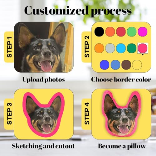 Kissen Mit Foto Bedrucken Lassen, Personalisiert Lustig Hunde Zierkissen Katze, Kuscheltier Selbst Gestalten mit Bild, Persönliche Geschenke Fotokissen für Beste Freundin, Männer, Papa, Mama