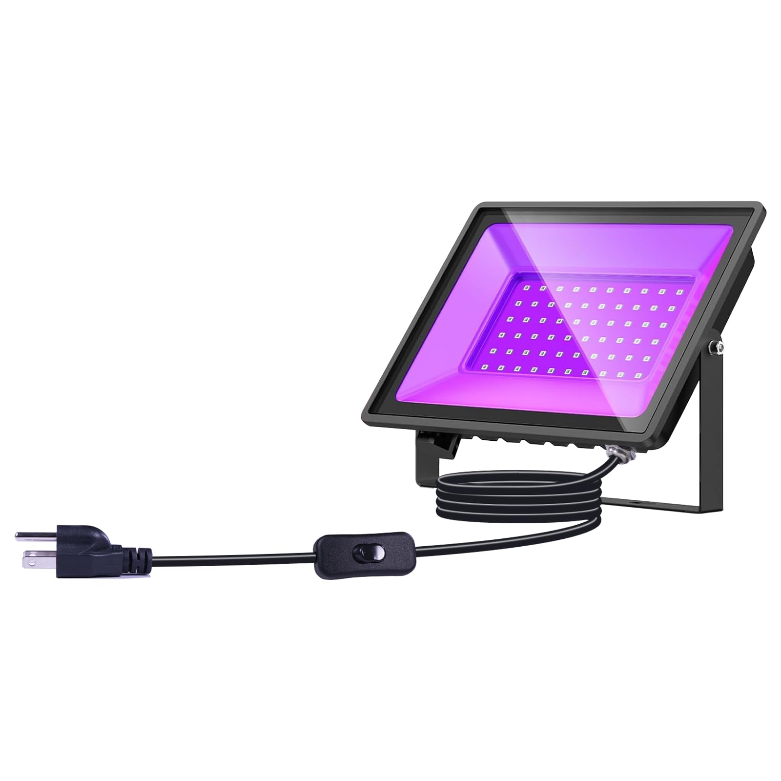 Glostars 1er-Pack UV Schwarzlicht Strahler, 385–400 nm. Professionell, wasserdicht IP66, sicher. Innen/Außen-Flutlicht für Partys, Bars, Diskos, Schwarzlicht-Events.
