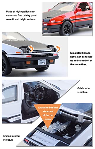 Modelo de carro escala 1:32 Trueno AE86 Tianmei metal y plástico miniatura 4