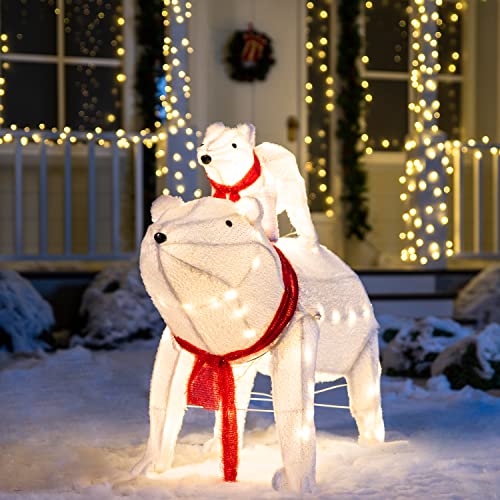 2 Polar Bears LED Yard Lights - Image 3